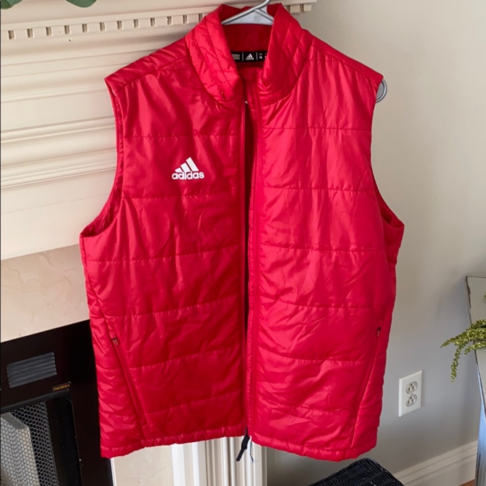 Adidas Men’s Red Puffer Vest NEW